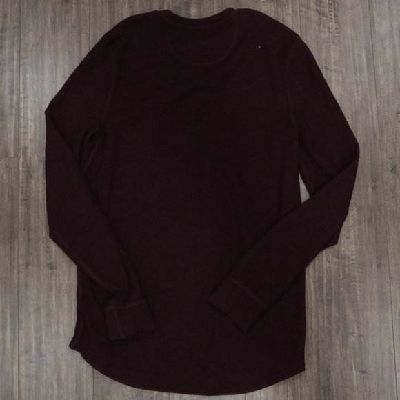American Eagle Long Sleeve Henley Maroon Small - Picture 3 of 3